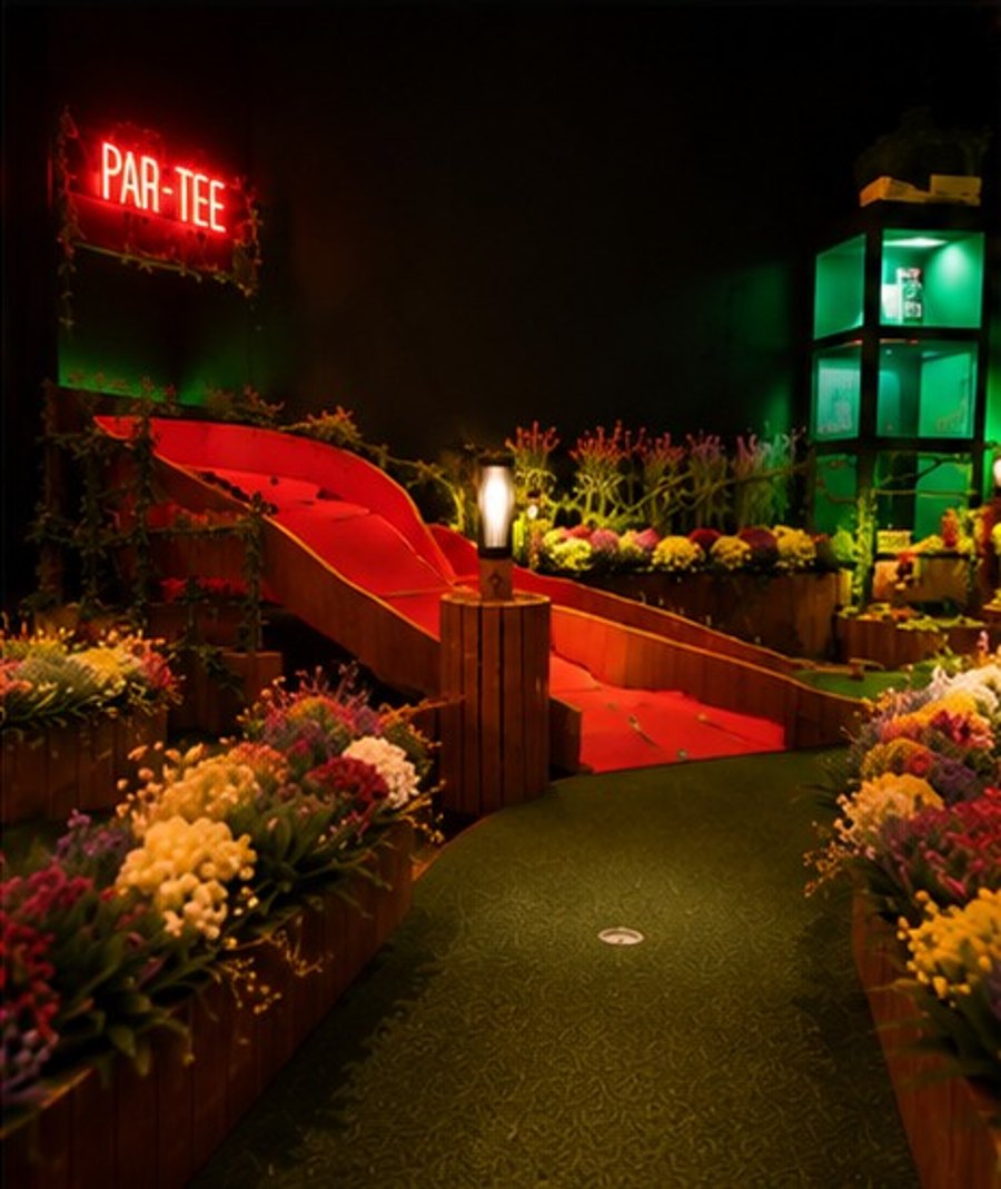 PAR-TEE neon and a red ramp feature